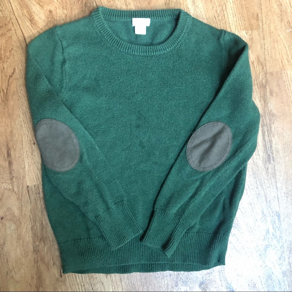 Crewcuts Green sweater with elbow patches